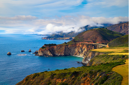 Pacific coast and Bixby Bridge in, a Transportation Photo by Nick Fox