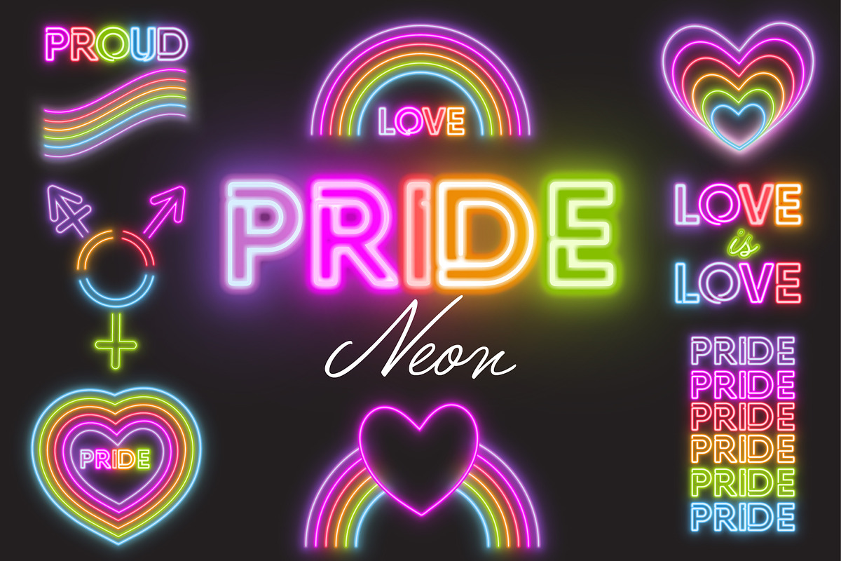 Neon Pride Graphics, an Object Graphic by cafelab_store (Photo 1 of 3)