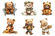 Autumn Teddy Bear Clipart, an Illustration by Dream Creation (Thumbnail 4 of 6)