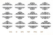 Floral Split Monogram Divider Frames, an Illustration by Dasagani (Thumbnail 1 of 3)