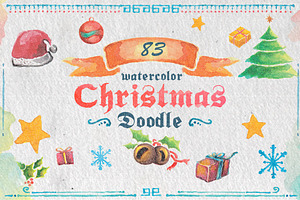 83 Watercolor Christmas Doodle