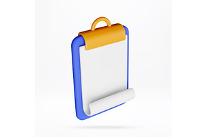 3d clipboard with a blank white, a Finance Illustration by Abscent
