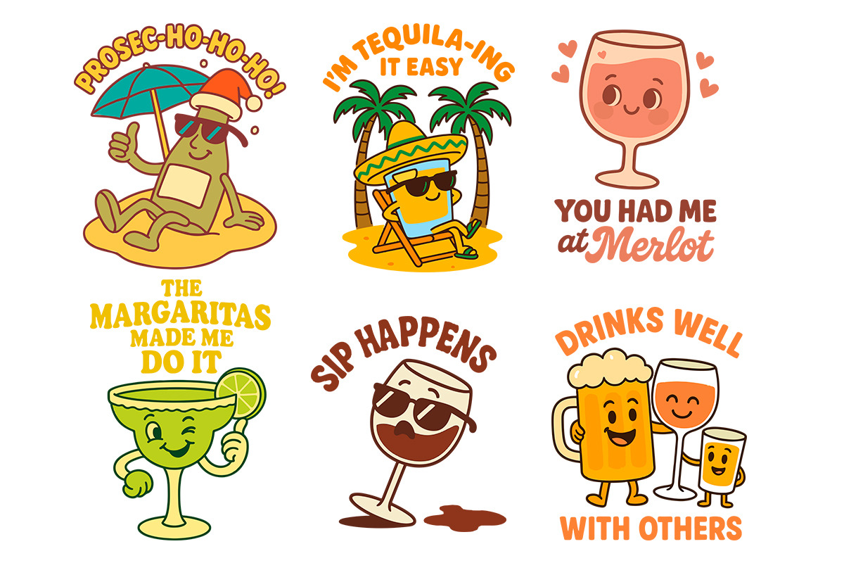 Funny Summer Drinks SVG PNG, a Food Illustration by LaVika (Photo 2 of 6)