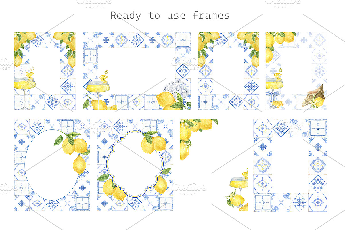 Azure and Lemons watercolor clipart, a Food Illustration by Eves_Aquadreams (Photo 4 of 10)