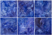 Watercolor Digital Paper Deep Blue, a Texture Graphic by AqwaColor (Thumbnail 2 of 3)