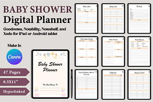 Editable Digital Baby Shower Planner