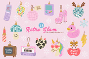 Retro Glam Ornaments Clipart, a Decorative Illustration by Blumensdiary (Thumbnail 1 of 7)