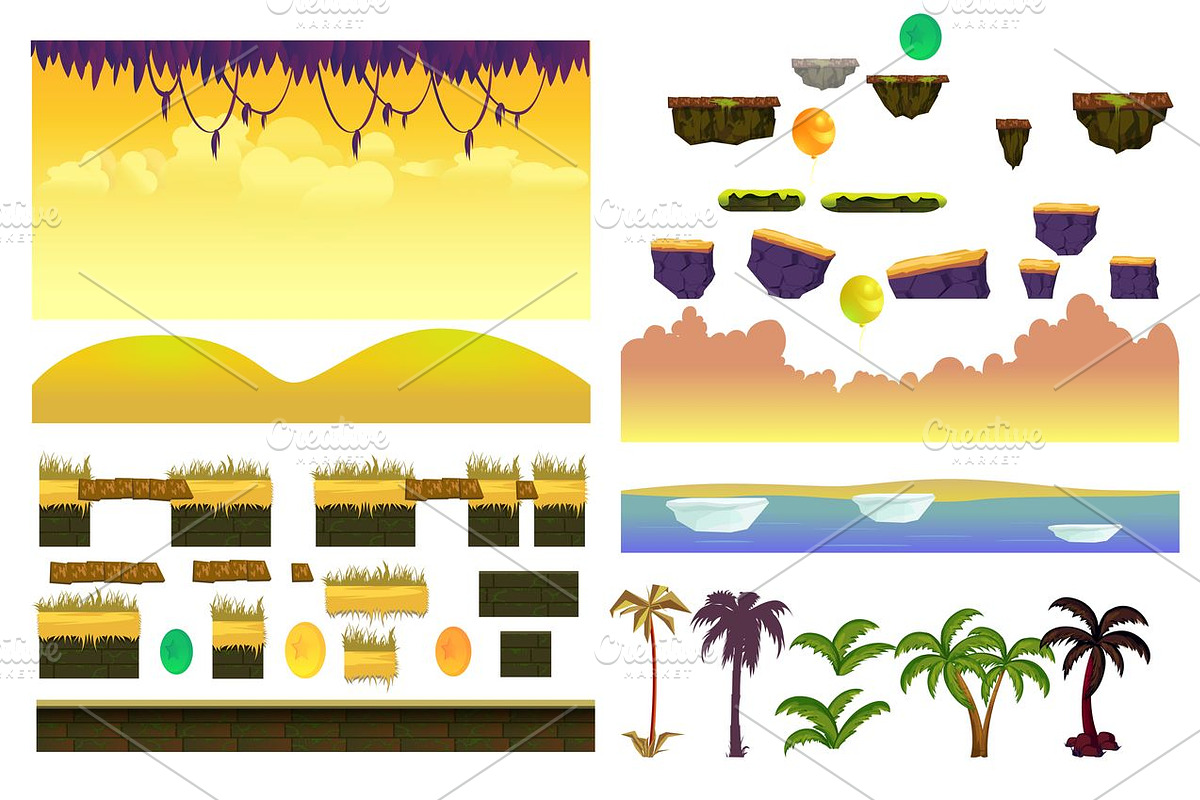 Landscape Constructor Set I, a Background Graphic by 2dvillShop (Photo 2 of 6)