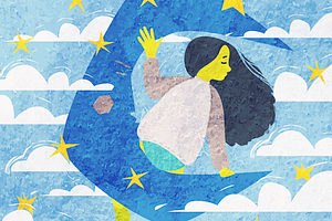 A girl on The Moon