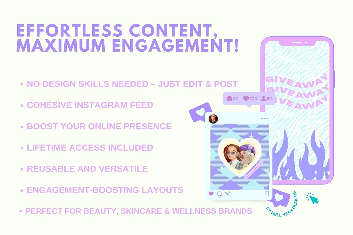 Y2K Instagram Post n Story Templates, a Social Media Template by Hell Yeah Designs (Photo 2 of 10)