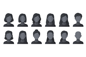 Woman hair s icons, an Object Illustration by Lemberg Vector