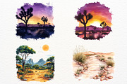 Western Landscape Clipart Cactus PNG, a Decorative Illustration by SugarCloudStudioArt (Thumbnail 7 of 8)