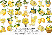 Hand Drawn Summer Lemon Clipart PNG, an Illustration by Designking (Thumbnail 1 of 5)