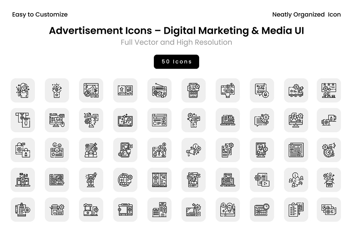 Advertisement Icons – Digital Market, a Solid Icon by Wencory (Photo 2 of 2)