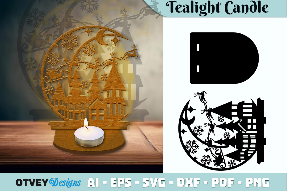 Crescent Santa Seligh Tealigh Candle, a Decorative Illustration by OTVEY DESIGN (Photo 11 of 13)