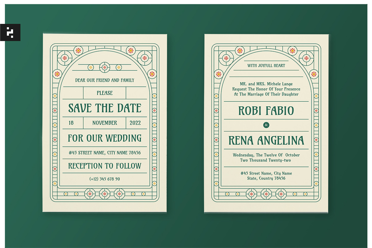 Art Nouveau Wedding Invitation, an Invitation Template by Neermana (Photo 1 of 4)