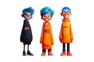 Nerdy teenagers character cartoon, an Object Illustration by Onyx
