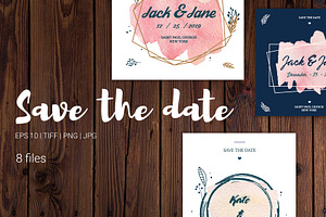 8 watercolor save the date templates
