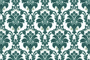 Damask Ikat, Vector Seamless Pattern