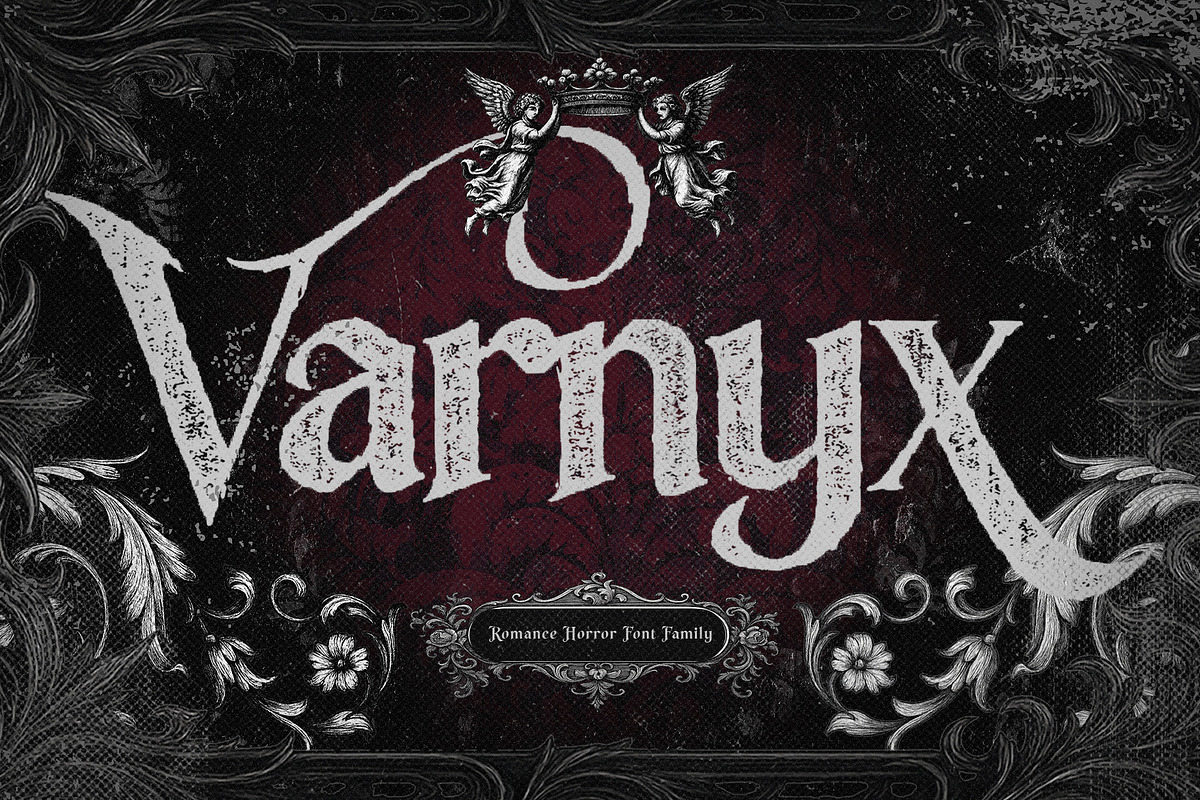 Varnyx - Romance Horror Font Family, a Blackletter Font by Inviline.co (Photo 1 of 15)