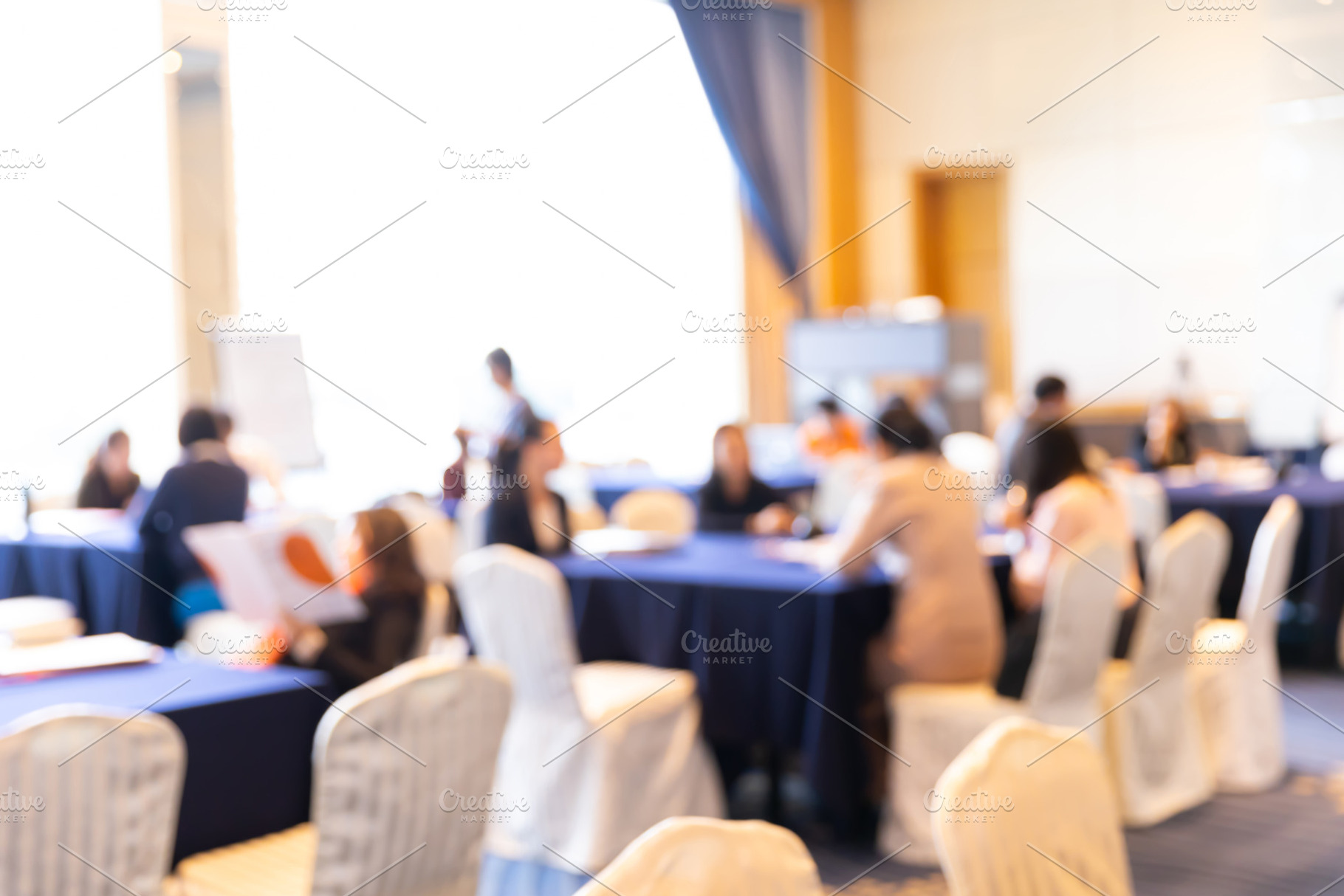 Blur group of people meeting, an Abstract Photo by Smith Chetanachan