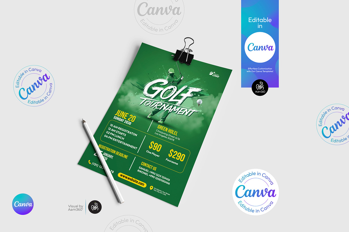 Golf Flyer Template, a Flyer Template by Aam360 (Photo 2 of 3)