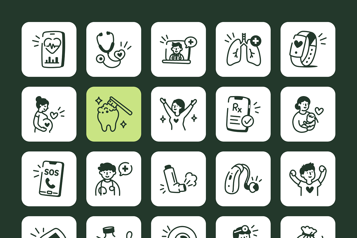 160 Health Doodle Icons Bundle, an Outline Icon by Vectors Market (Photo 10 of 11)