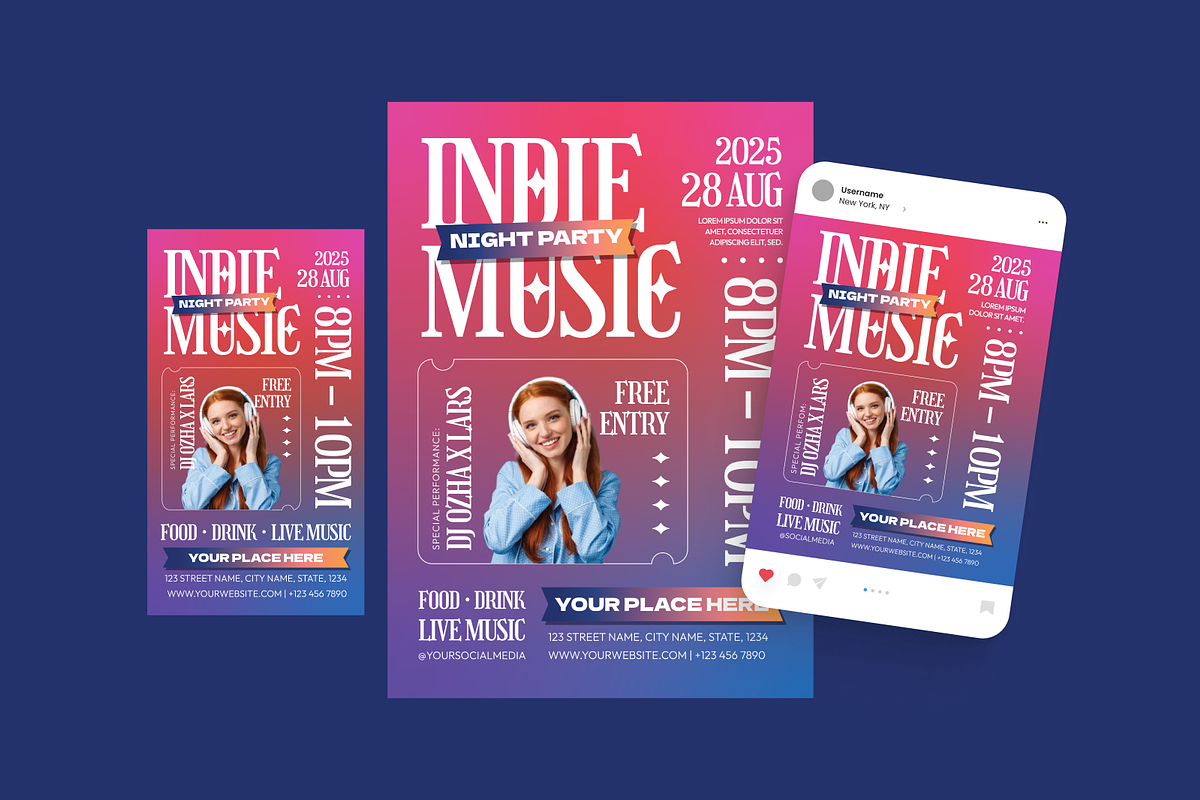 Indie Music Flyer, a Flyer Template by MMPixelCraft (Photo 3 of 4)