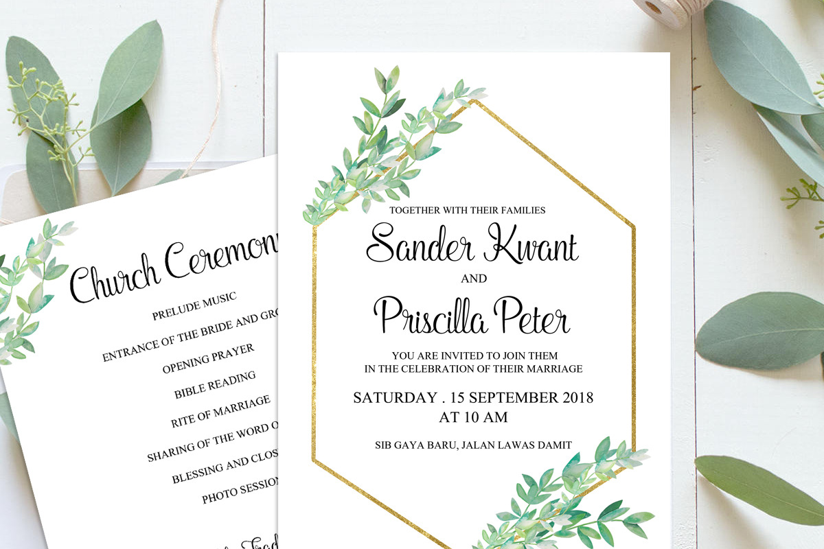Eucalyptus Wedding Invitation, an Invitation Template by DreamsClipArt (Photo 1 of 3)