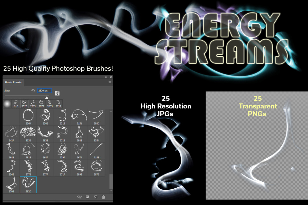 Energy Stream Brush Resources, a Brush Add-On by kirk3d (Photo 2 of 8)