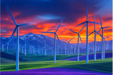 Turbines of a wind power plant stand, an Industrial Photo by ZinetroN