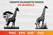 Giraffe Silhouette Design bundle, an Animal Illustration by bossdesigner (Thumbnail 3 of 3)
