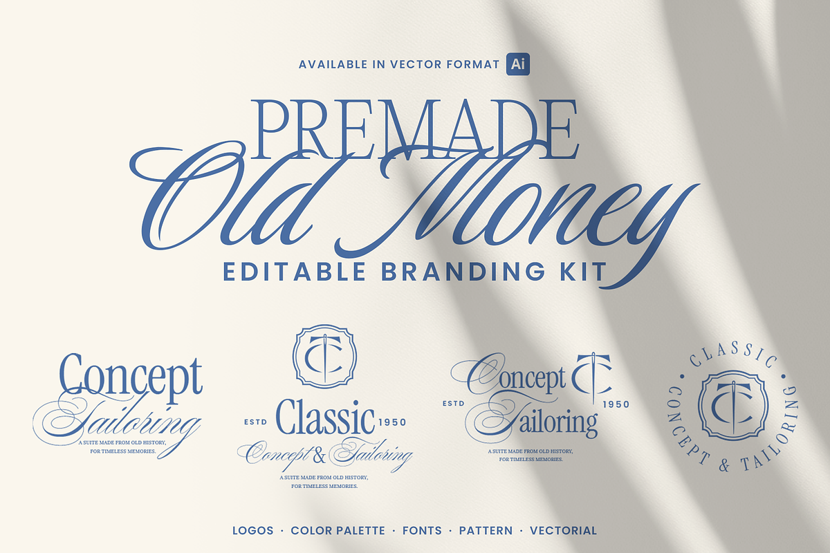 Old Money CT Monogram Tailor Logo, a Branding & Logo Template by Headfonts (Photo 1 of 10)