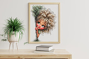Whimsical Girl Peeking Clipart, an Illustration by Libby Wishes (Thumbnail 3 of 7)
