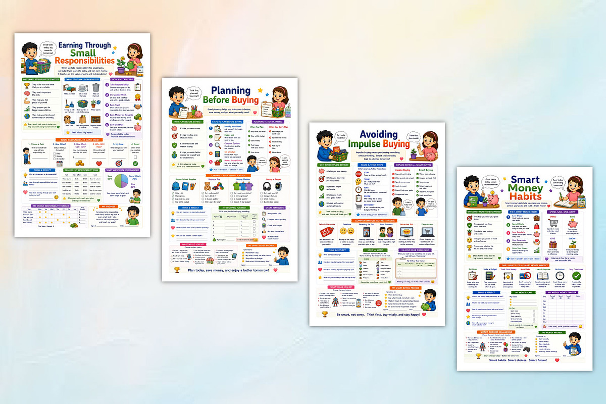 Money Skills for Young Minds, a Stationery Template by Designmela01 (Photo 3 of 4)