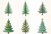 Watercolor Evergreen Tree Clipart, an Illustration by CrexoraLab (Thumbnail 3 of 5)