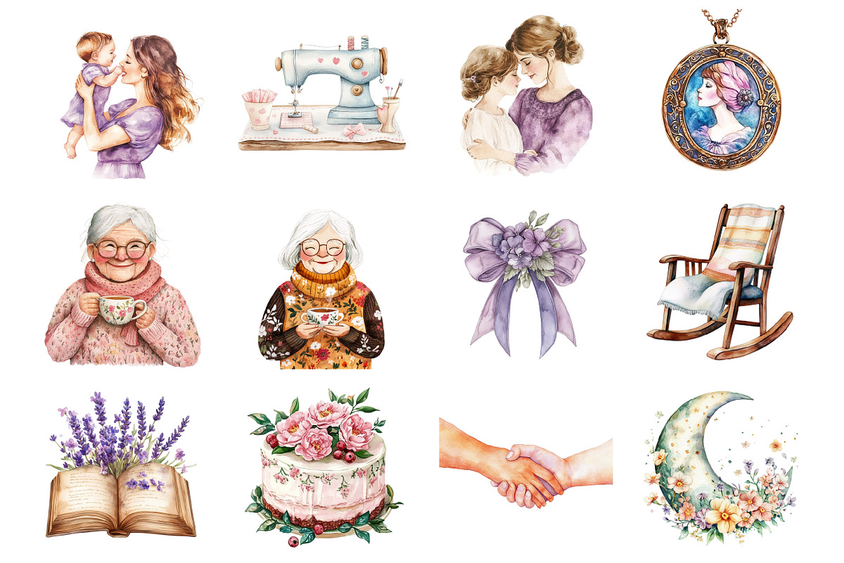 Lavender Mothers Day Clipart, an Illustration by Design Market (Photo 2 of 4)