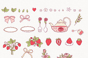 Rococo Strawberry Tea Time Clipart, a Food Illustration by TitaLivingArt (Thumbnail 4 of 9)