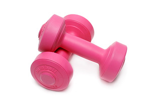 dumbbell isolated on white, a Photo by saiko3p