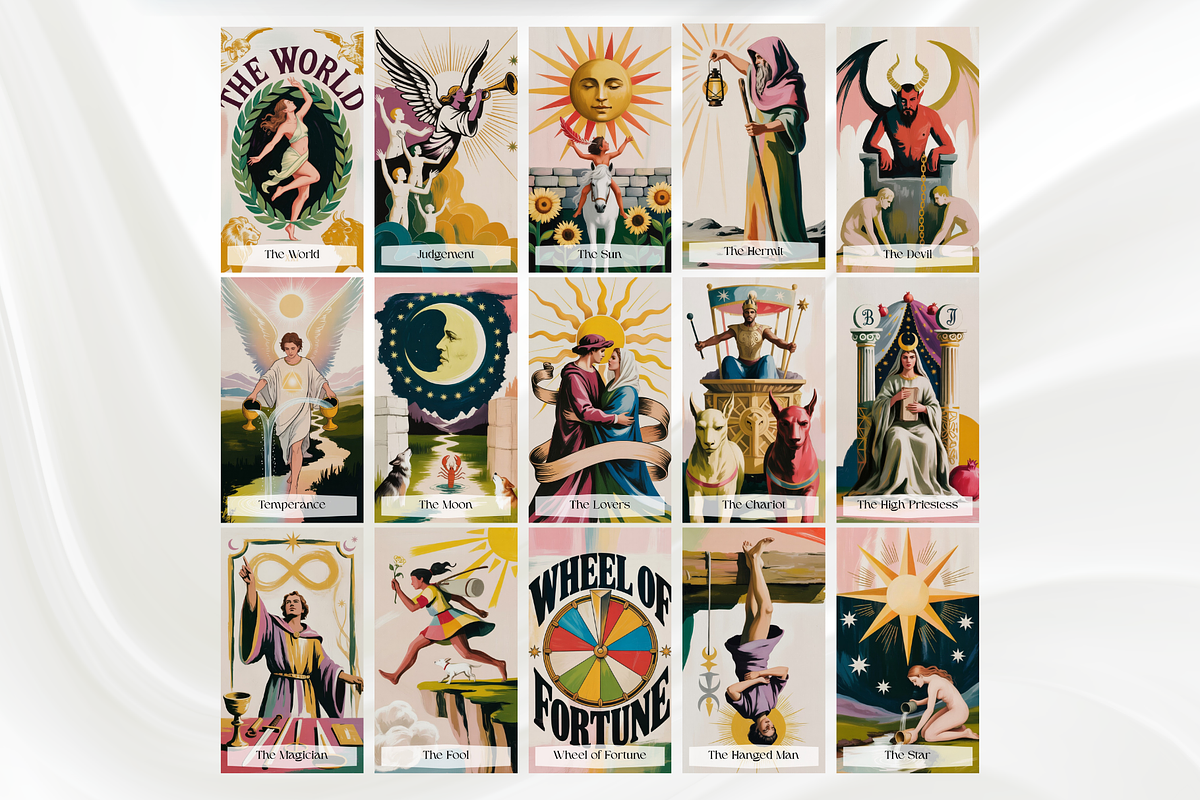 Boho Tarot Cards Deck Pastel Tarot, a Person Illustration by Mugio (Photo 2 of 5)