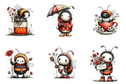 Whimsical spring bee clipart, an Illustration by CreationArt (Thumbnail 2 of 7)