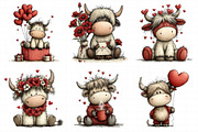 Valentine Highland Cow Png, an Illustration by Daily.Designs (Thumbnail 3 of 8)