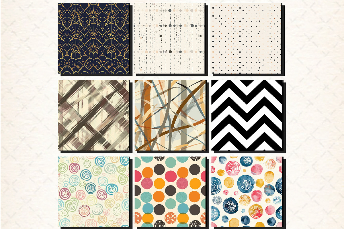 Lines & Dots patterns, a Pattern Graphic by DreamCafeArt (Photo 2 of 6)