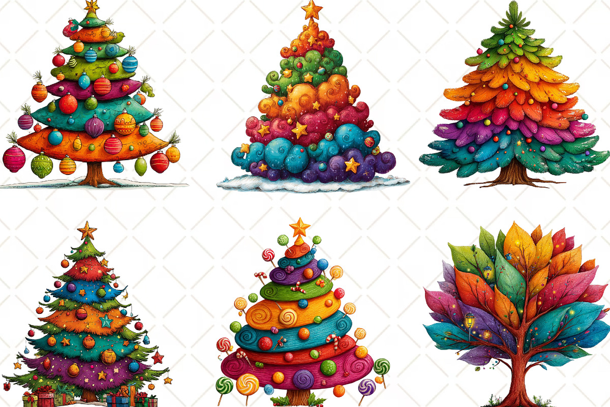 Christmas Tree Clipart, an Illustration by Black Bird Studio (Photo 3 of 6)