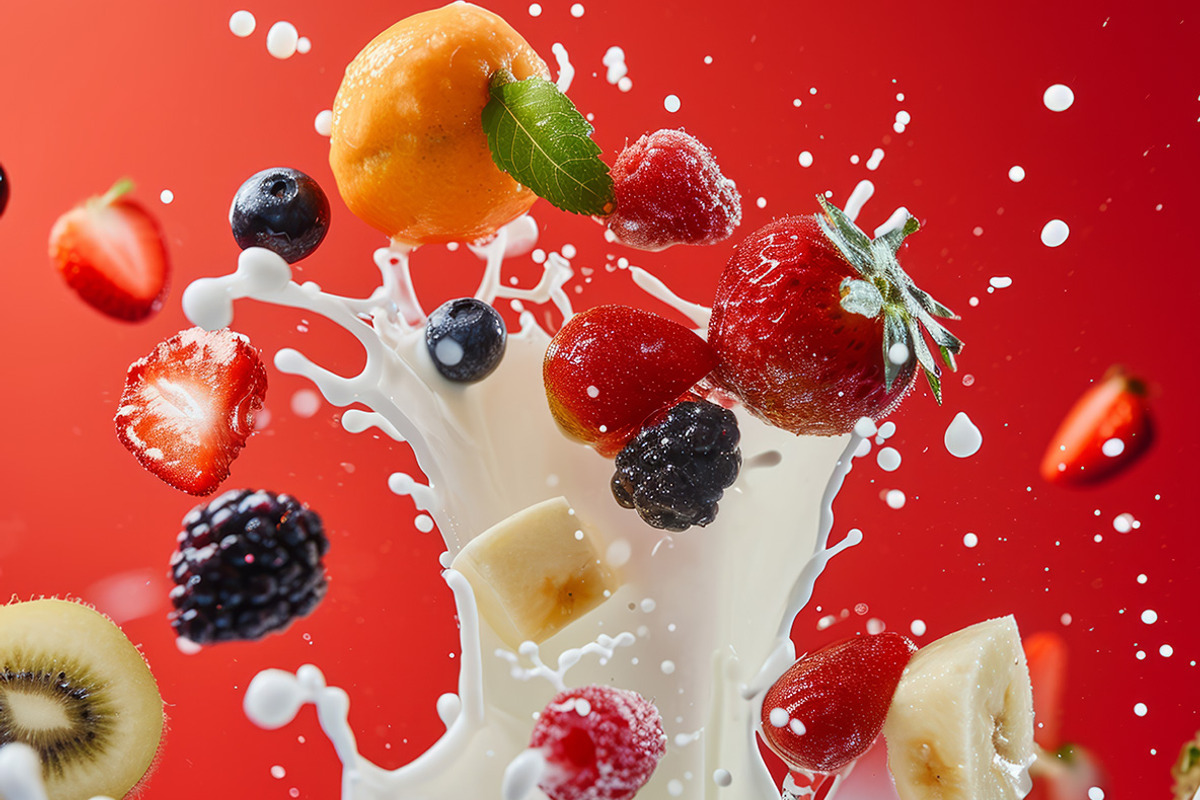 102 Fruits & berries milk splashes, a Food & Drink Photo by Handmadefont (Photo 14 of 16)