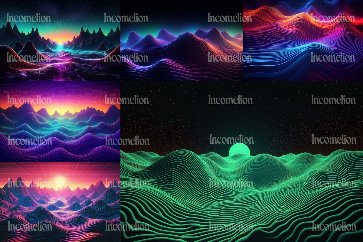 18 Acidwave Digital Wallpapers, a Wallpaper Graphic by Incomelion (Photo 3 of 6)