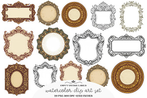 Empty Vintage Labels clipart, an Illustration by GatewayDesign