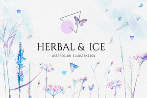 Watercolor floral design collection