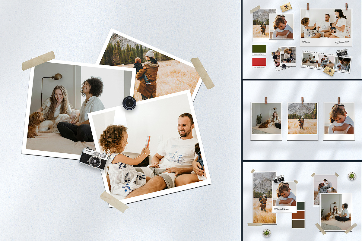 Polaroid Photo Collage Mockup, a Product Mockup by ENATIVE (Photo 1 of 5)
