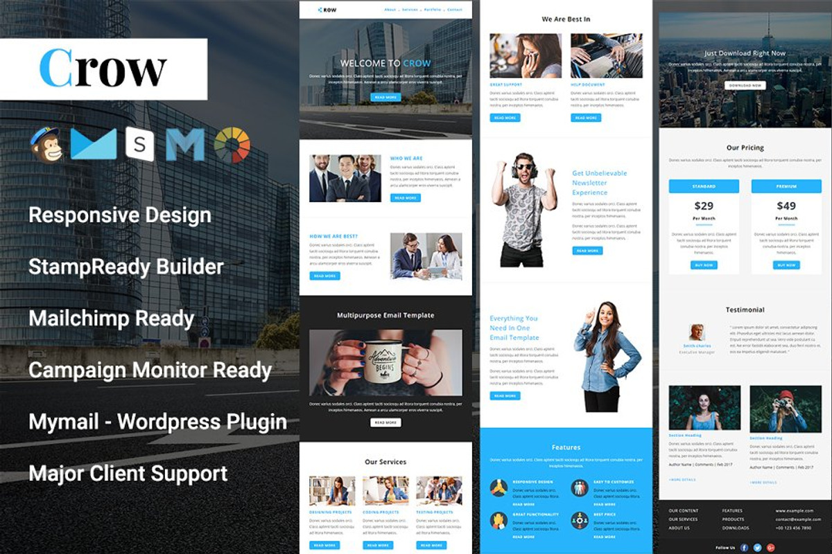 CROW - Responsive Email Template, an Email Template by Pennyblack Templates (Photo 1 of 3)